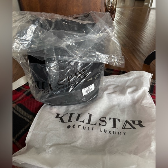 New Killstar Black Ghost Club Quilted Velvet Bag - Picture 11 of 11